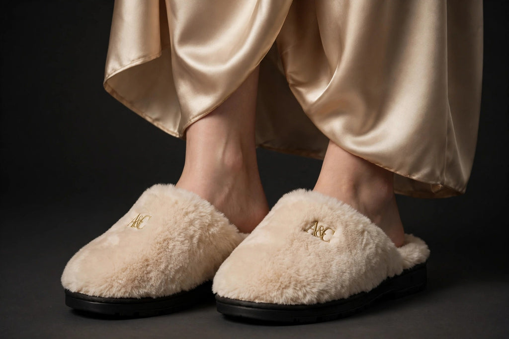 THE EMPIRE PLUSH SLIPPER — GROWN BUT SEXY — Champagne