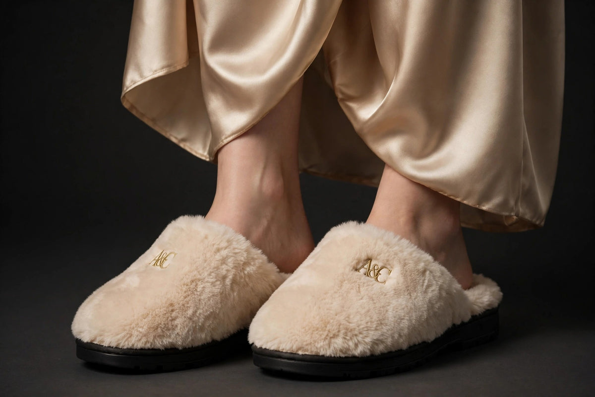THE EMPIRE PLUSH SLIPPER — GROWN BUT SEXY — Champagne