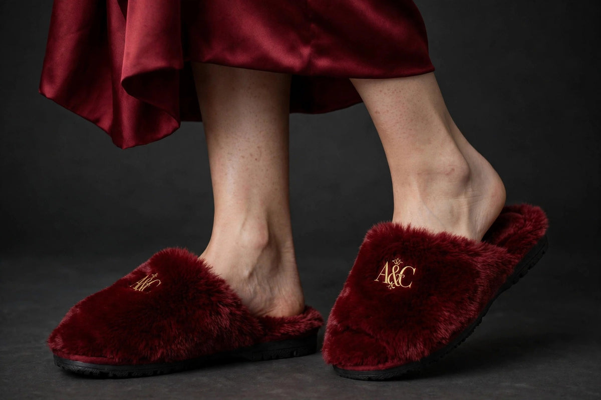 THE EMPIRE PLUSH SLIPPER — GROWN BUT SEXY — Oxblood