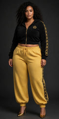 THE EMPIRE SNATCHED CROP ZIP HOODIE — EMPIRE BLACK — GROWN BUT SEXY