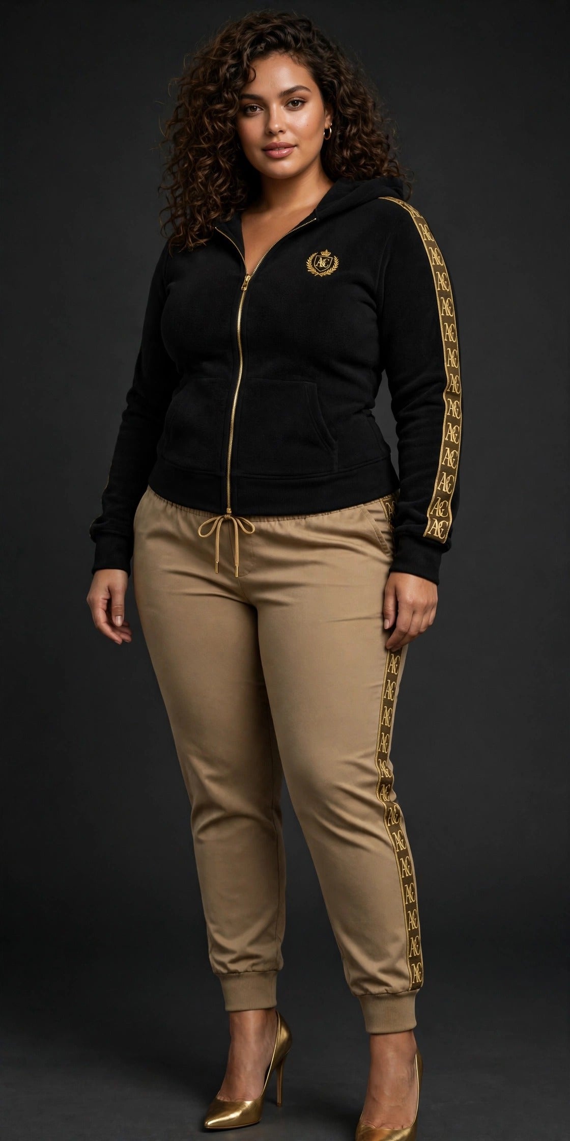 THE EMPIRE SNATCHED ZIP HOODIE — EMPIRE BLACK — GROWN BUT SEXY