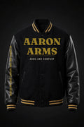 AARON ARMS Letterman Jacket — black and gold